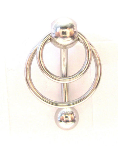 Surgical Steel Double Hoop Dangle Barbell VCH Clit Clitoral Hood Ring 14 gauge - I Love My Piercings!