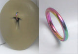 Oil Slick Titanium Plated Seamless Segment Hoop Belly Navel Ring 16 gauge 16g - I Love My Piercings!