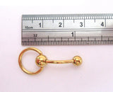 Gold Titanium CZ Dangle Curved Barbell Bar VCH Jewelry Clit Clitoral Hood Ring 14 gauge - I Love My Piercings!