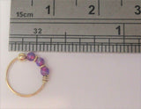 10K Yellow Gold Purple Beaded Seamless Hoop 20 gauge 20g - I Love My Piercings!