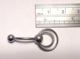 Surgical Steel Double Hoop Dangle Barbell VCH Clit Clitoral Hood Ring 14 gauge - I Love My Piercings!