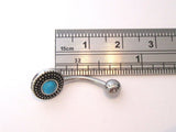 Surgical Steel Blue Turquoise Ornate Curved Barbell VCH Jewelry Clit Bar Hood Ring 14g - I Love My Piercings!